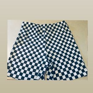 checkerboard biker shorts